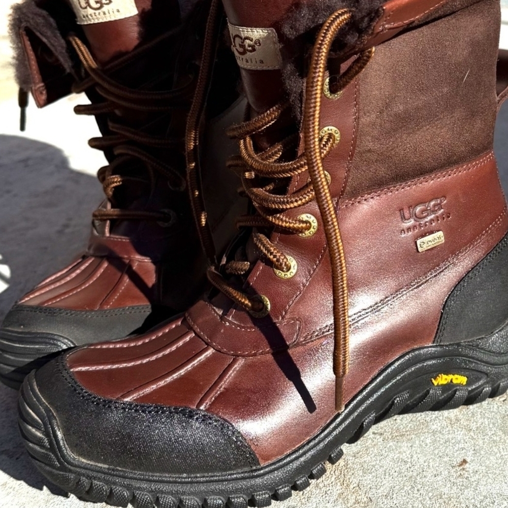 UGG Black and Brown Fluffy Footwear Waterproof - Picture 8 of 15